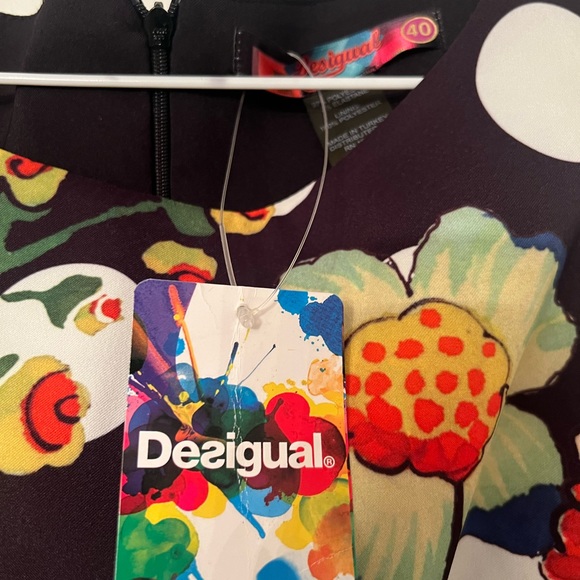 DESIGUAL 🌺 Woman Polka Dot & Floral Dess size 10 - Picture 6 of 12